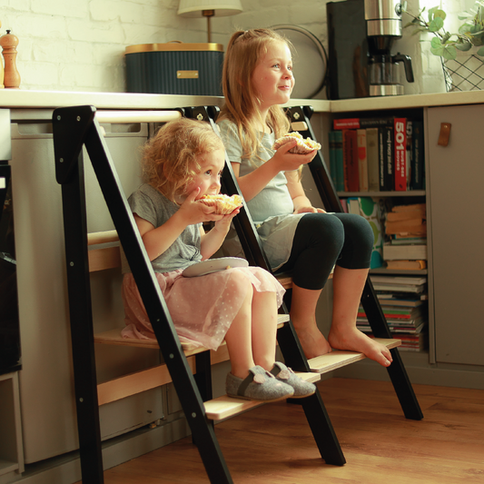 Foldable learning kitchen tower Black