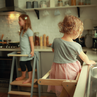 Foldable learning kitchen tower Natural