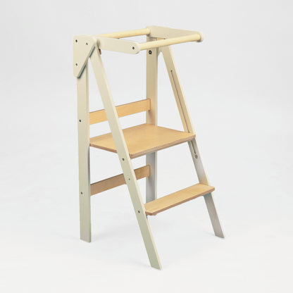 Foldable learning kitchen tower Natural