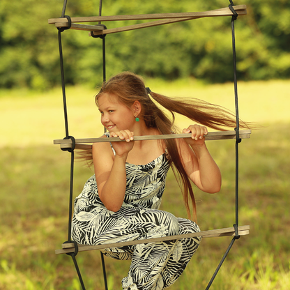 Rope ladder Triangle swing set large brown