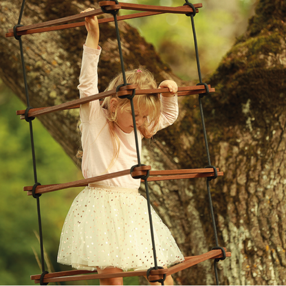 Rope ladder Triangle swing set large brown