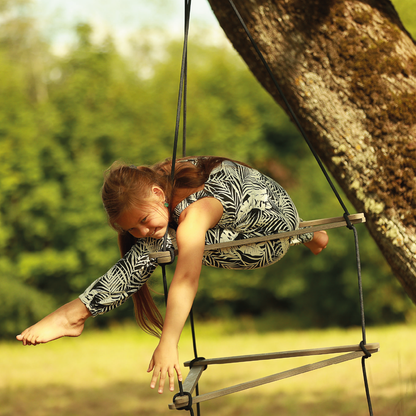 Rope ladder Triangle swing set large grey