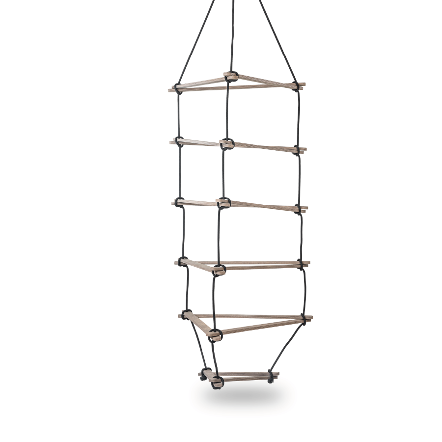 Rope ladder Triangle swing set large brown