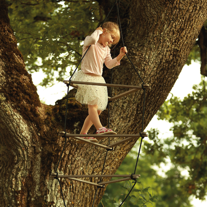 Rope ladder Triangle swing set large brown