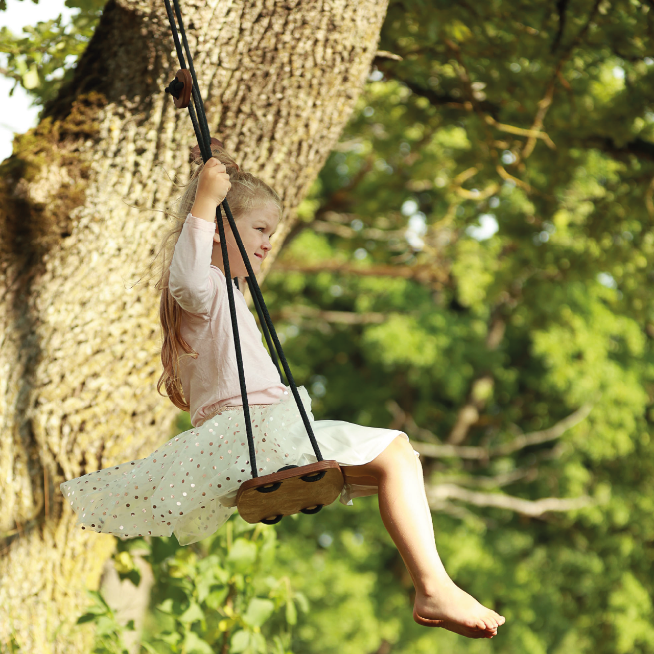 Wooden swing brown